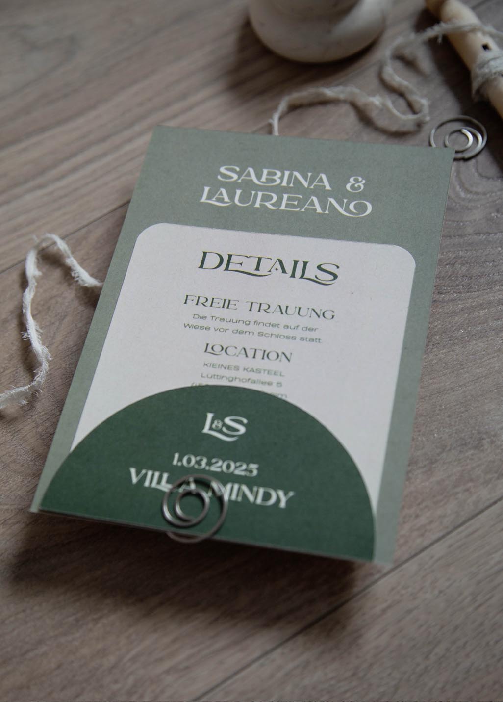 romantische Hochzeitspapeterie